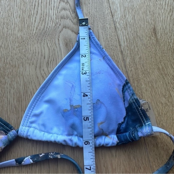 NEW SHEIN WATER COLOUR MARBLE TRIANGLE BIKINI TOP - S - Picture 6 of 8